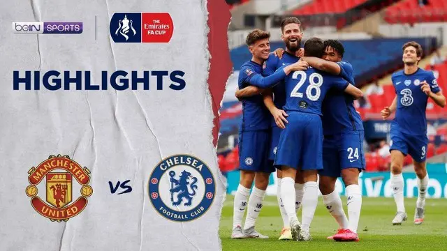 Berita video flashback highlights laga semifinal Chelsea mengalahkan Manchester United 3-1 untuk melaju ke partai final Piala FA 2019-2020 menghadapi Arsenal.