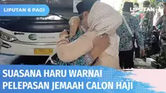 Suasana haru dan isak tangis mewarnai pelepasan 400 jemaah haji di Markas Pusat Pendidikan Kavaleri Kodiklat TNI AD di Padalarang, Bandung Barat. Mereka bahagia karena anggota keluarga bisa berangkat haji setelah 2 tahun terhalang pandemi.