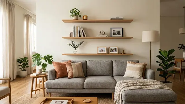 Model Rak Tipis untuk Dinding Belakang Sofa