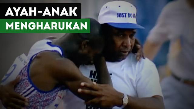 Berita video momen mengharukan ayah dan anak di lomba lari 400 meter Olimpiade Barcelona 1992.