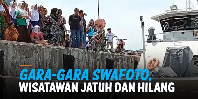 VIDEO: Mau Swafoto di Dermaga, Wisatawan Jatuh dan Hilang