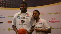 Nate Barfield dan Dominique Williams bakal menjalani IBL 2018 bersama Aspac Jakarta. (Bola.com/Andhika Putra)