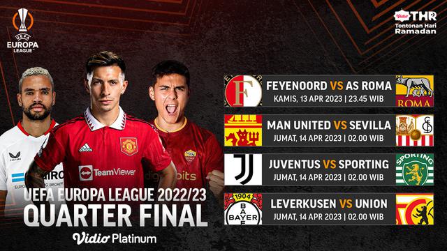 Jadwal Live Streaming Liga Europa 2022/2023 Babak 8 Besar di Vidio, 13-14 April 2023