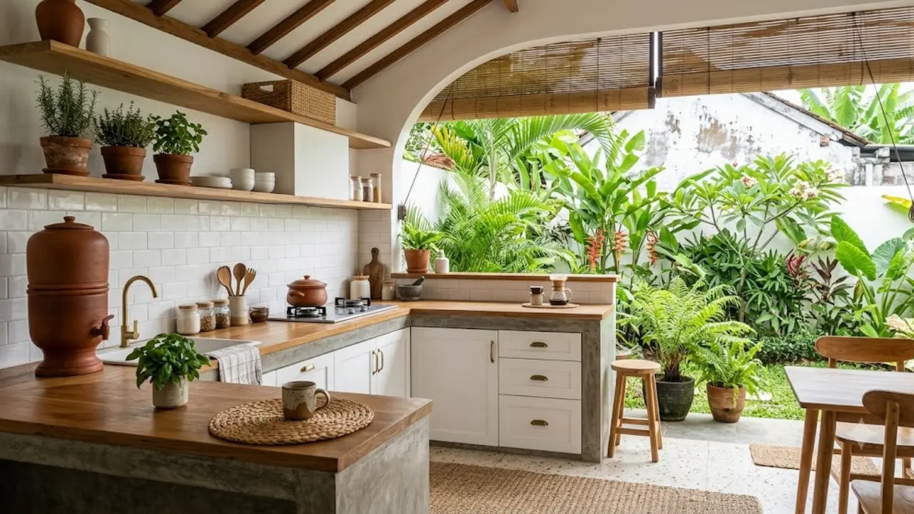 6 Inspirasi Dapur Belakang Rumah yang Adem Tanpa AC, Sejuk Sepanjang Hari