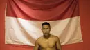Petinju andalan Indonesia, Daud Yordan, bersiap pertahankan gelar juara tinju kelas ringan (62,1 kg) WBO Asia Pasifik dan Afrika. (Bola.com/Vitalis Yogi Trisna)