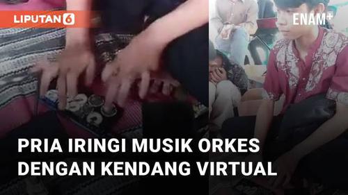 VIDEO: Semakin Canggih dan Praktis, Aksi Pria Iringi Musik Orkes dengan Kendang Virtual