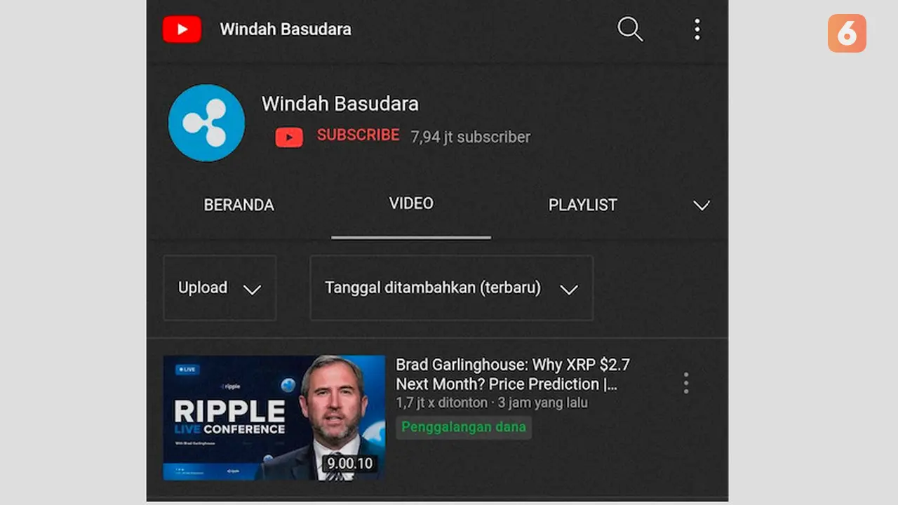 Youtube WIndah Basudara dihack (Liputan6.com)