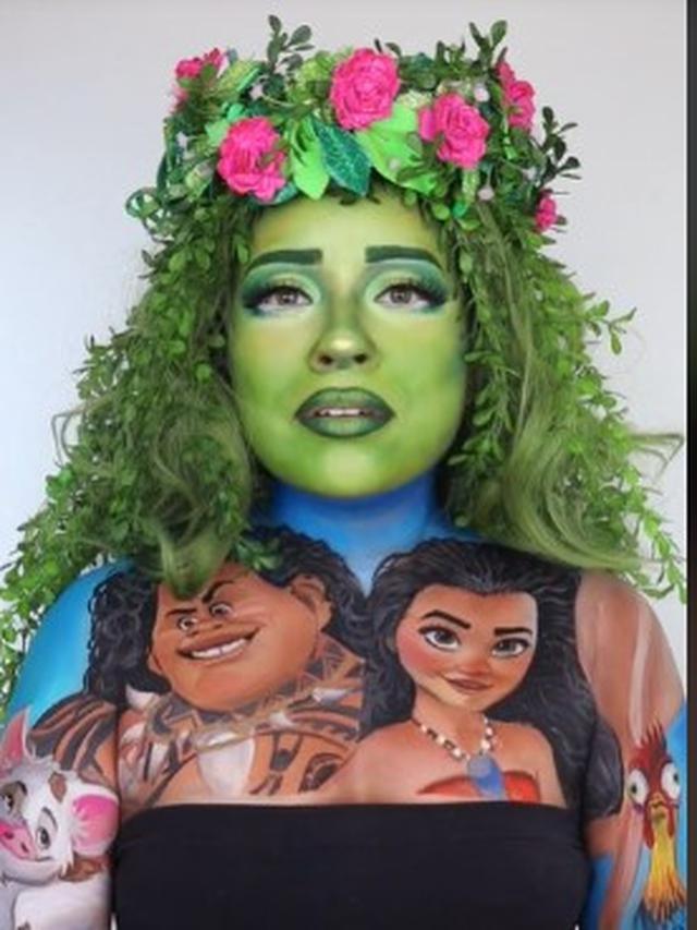 Jadikan Badan Sebagai Kanvas, Hasil Lukis Wanita Ini Bikin Warganet Terpukau