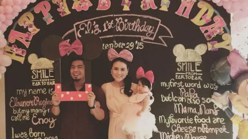 Bams Rayakan Ultah Pertama Anak dengan Tema Minnie Mouse