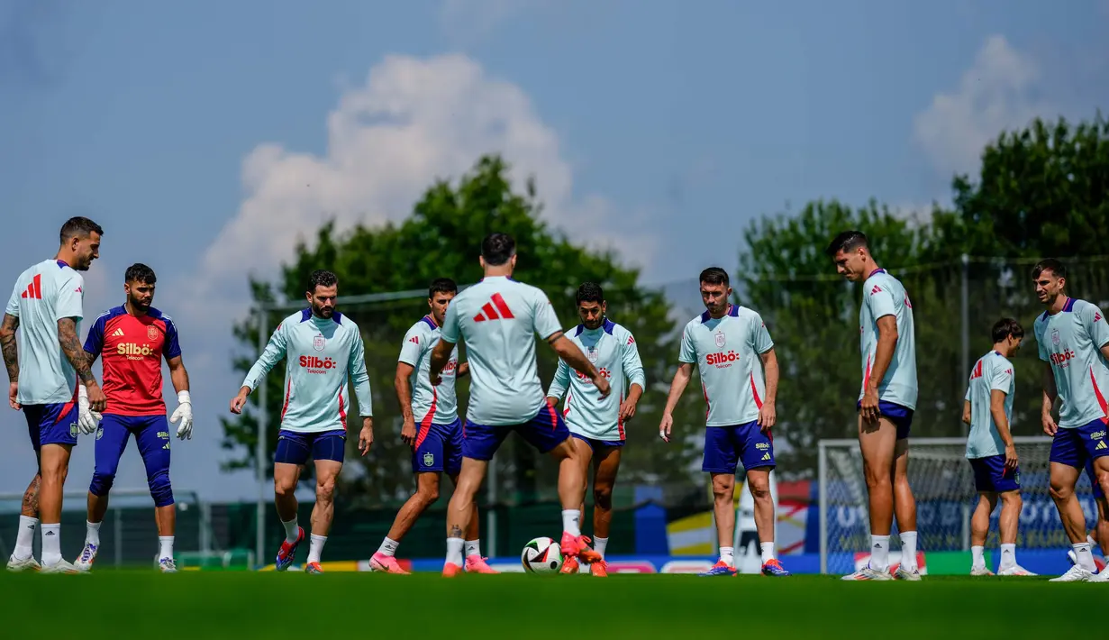 La Furia Roja lolos ke 16 besar 2024 dengan status juara Grup B. (AP Photo/Manu Fernandez)