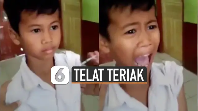 VIDEO: Kocak, Bocah Disuntik Kagetnya Telat