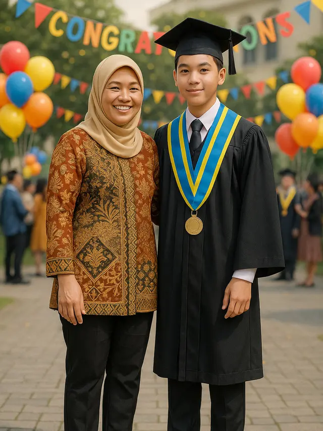 Model Batik untuk Datang ke Wisuda Anak/via AI