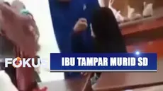 Viral video seorang ibu lampiaskan dendam dengan menampar murid SD di Makassar, Sulawesi Selatan, lantaran korban main sapu lalu mengenai kepala anak pelaku hingga benjol.