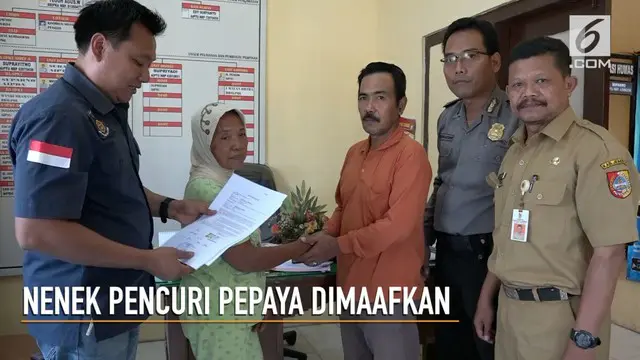 Pemilik pohon pepaya yang dicuri Nenek Alma memaafkan perbuatan pelaku setelah dimediasi pihak kepolisian.