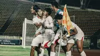 Selebrasi pemain Timnas Indonesia U-20 merayakan gol Fabio Azkairawan ke gawang Timnas Laos U-20 di Stadion Nasional Laos, Vientiane, Kamis (3/9/2026). (Dok.PSSI)