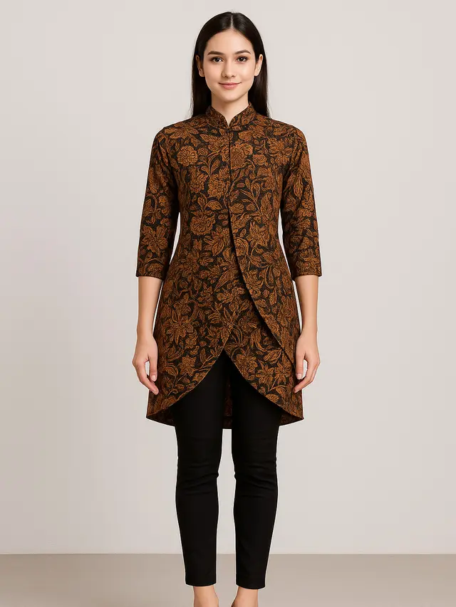 Model Batik Tunik Slimfit Wanita Terbaru