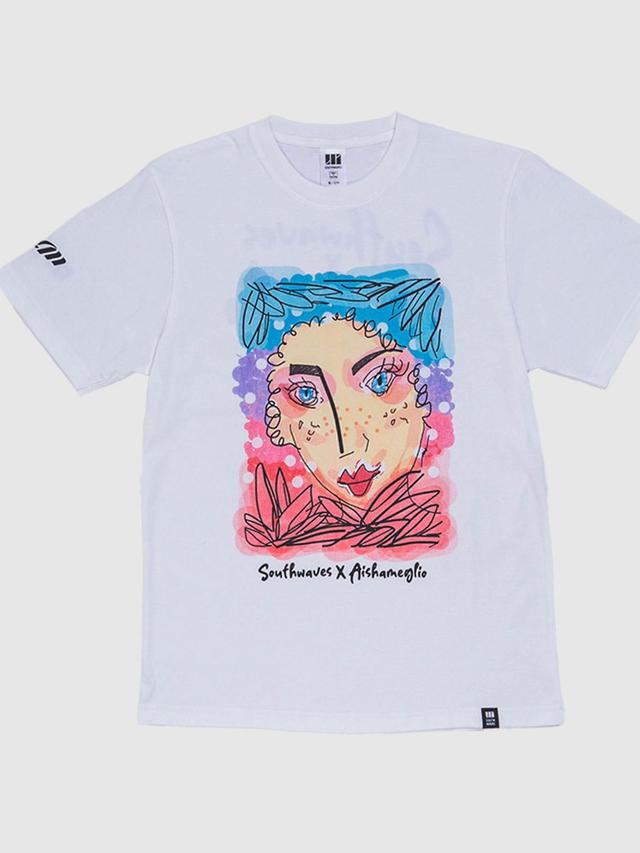 Potret Kolaborasi Gambar Aisha dengan Brand Baju (www.southwaveswears.com)