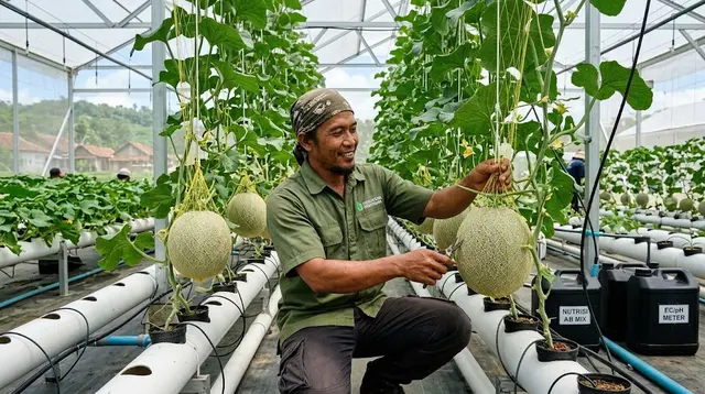 6 Cara Merawat Melon Hidroponik agar Buah Besar dan Manis hingga Panen
