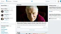 Hugh Hefner Meninggal Dunia, Ucapan Duka Mengalir di Twitter