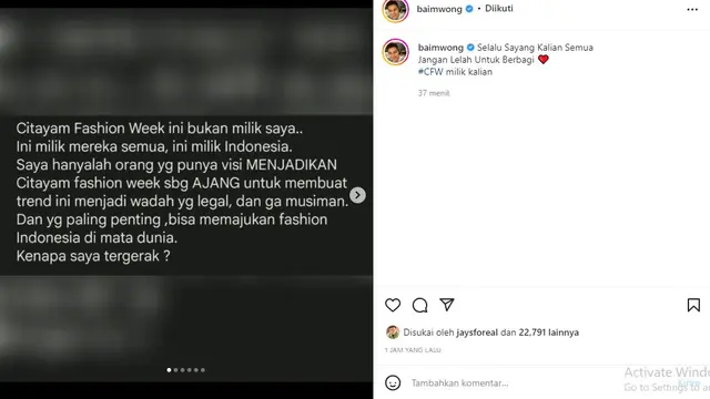 Baim Wong (Foto: Instagram/@baimwong)