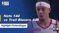 Portland defeats Brooklyn in double overtime	148 - 144.