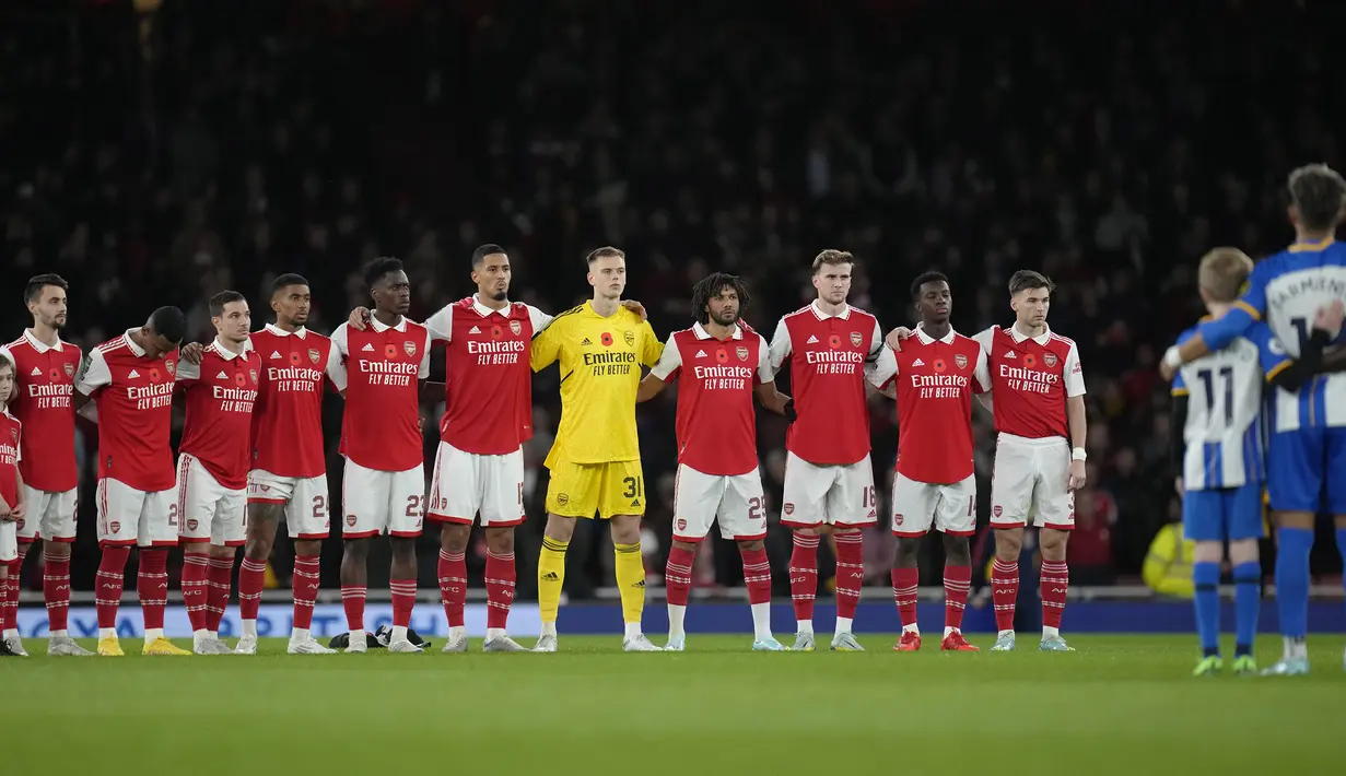 Arsenal juga menurunkan mayoritas pemain lapis kedua saat menjamu Brighton and Hove Albion di Emirates Stadium. (AP/Kirsty Wigglesworth)