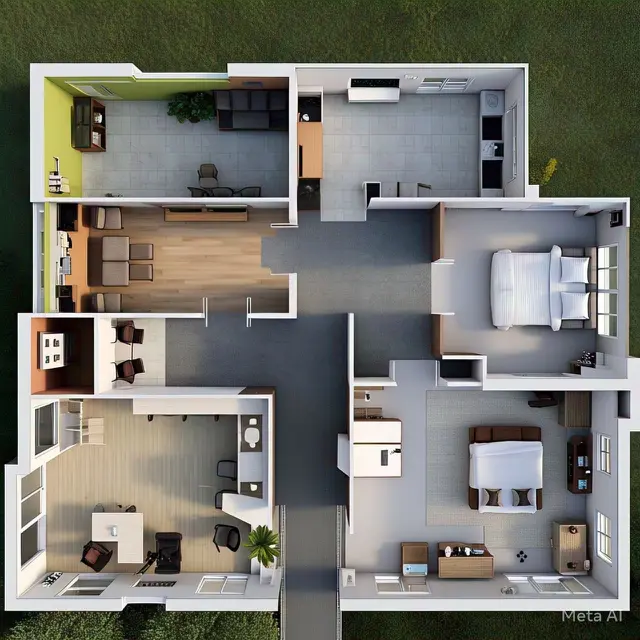 Desain Rumah Lantai 1 untuk Lahan Memanjang
