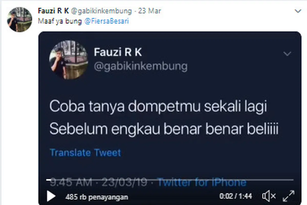 Video Cuitan (Sumber: Twitter@/gabikinkembung)