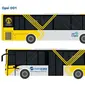 PT Transjakarta merilis dua desain bus yang akan melayani aktivitas di Kampus UI. (Istimewa)