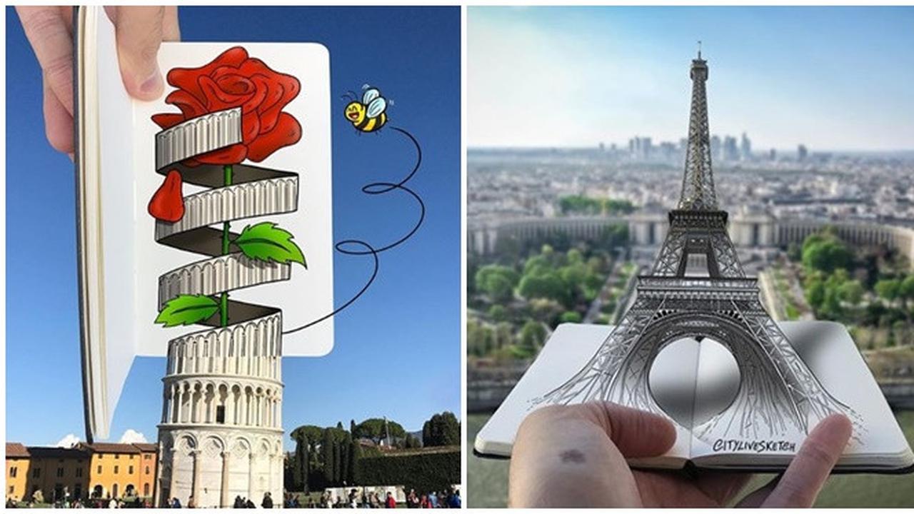 Potret Gabungan Antara Lukisan dan Bangunan Dunia Ini Bikin Takjub