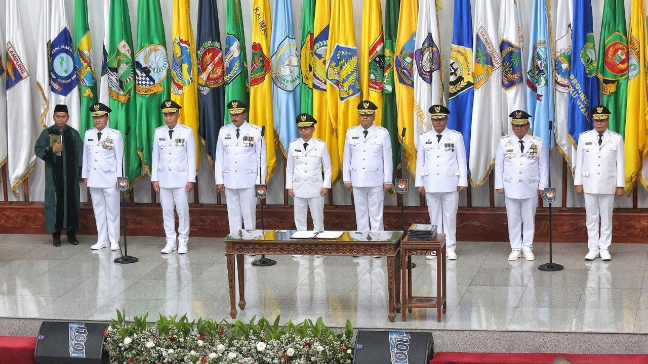 Acara pelantikan ini baru diresmikan untuk sembilan Pj Gubernur.<br><br>Sementara Pj Gubernur Nusa Tenggara Barat (NTB) Lalu Gita Ariadi diketahui baru akan dilangsungkan pada 19<br>September 2023.
