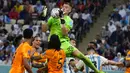 Dalam masa perpanjangan waktu 2x15 menit, baik Argentina maupun Belanda sama-sama tak mampu mencetak gol hingga laga pun harus dituntaskan dengan adu penalti. (AP/Natacha Pisarenko)