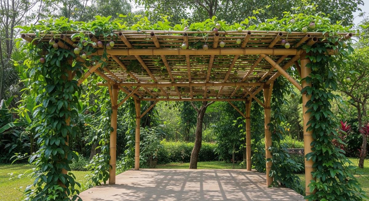 Pergola Bambu untuk Tanaman Markisa
