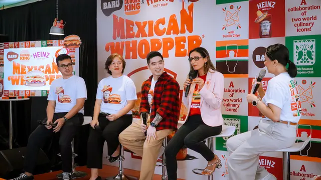 Konferensi Pers Peluncuran "Mexican Whopper", Kolaborasi Heinz dan Burger King, Cilandak, Jakarta Selatan, Rabu, 26 Oktober 2023.