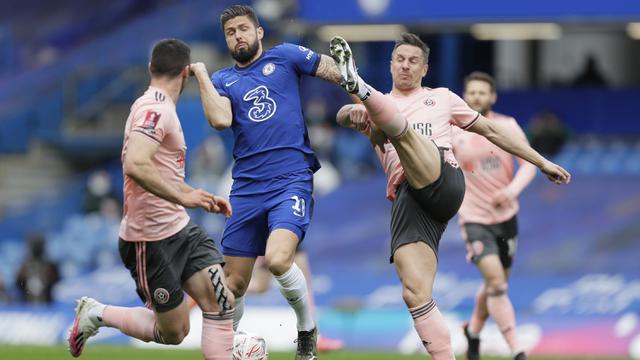 FOTO: Chelsea Singkirkan Sheffield United 2-0 dan Lolos ke Semifinal Piala FA - Olivier Groud; Phil Jagielka