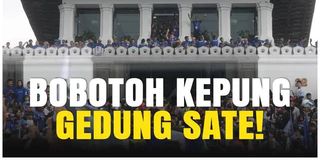 VIDEO: Merinding! Gedung Sate Diserbu Bobotoh, Rayakan Gelar Juara Persib di BRI Liga 1