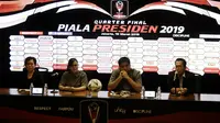 Suasana drawing babak delapan besar Piala Presiden 2019 di ruang media SUGBK, Jakarta, Selasa (19/3). Pertandingan akan berlangsung pada 29-31 Maret mendatang. (Bola.com/Yoppy Renato)