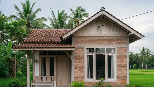 9 Rumah Desa Kombinasi Kayu dan Bata Estetik Cocok untuk Masa Pensiun Nyaman