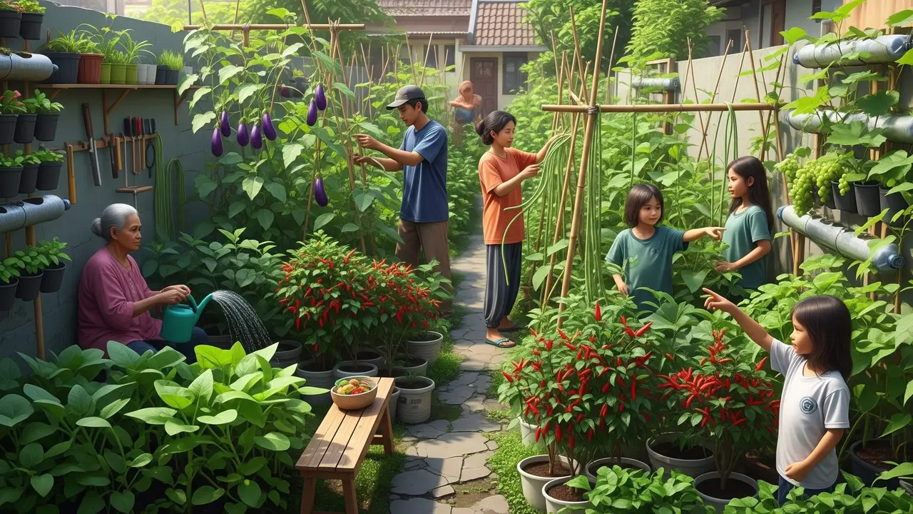inspirasi kebun produktif warga RT tanpa modal besar