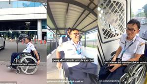 Intip Cara Ketua Tim Inklusif Kemenhub Pengguna Kursi Roda Manfaatkan Moda Transportasi untuk Pergi dan Pulang Kantor. Foto: Tangkapan layar TikTok @kemenhub151.
