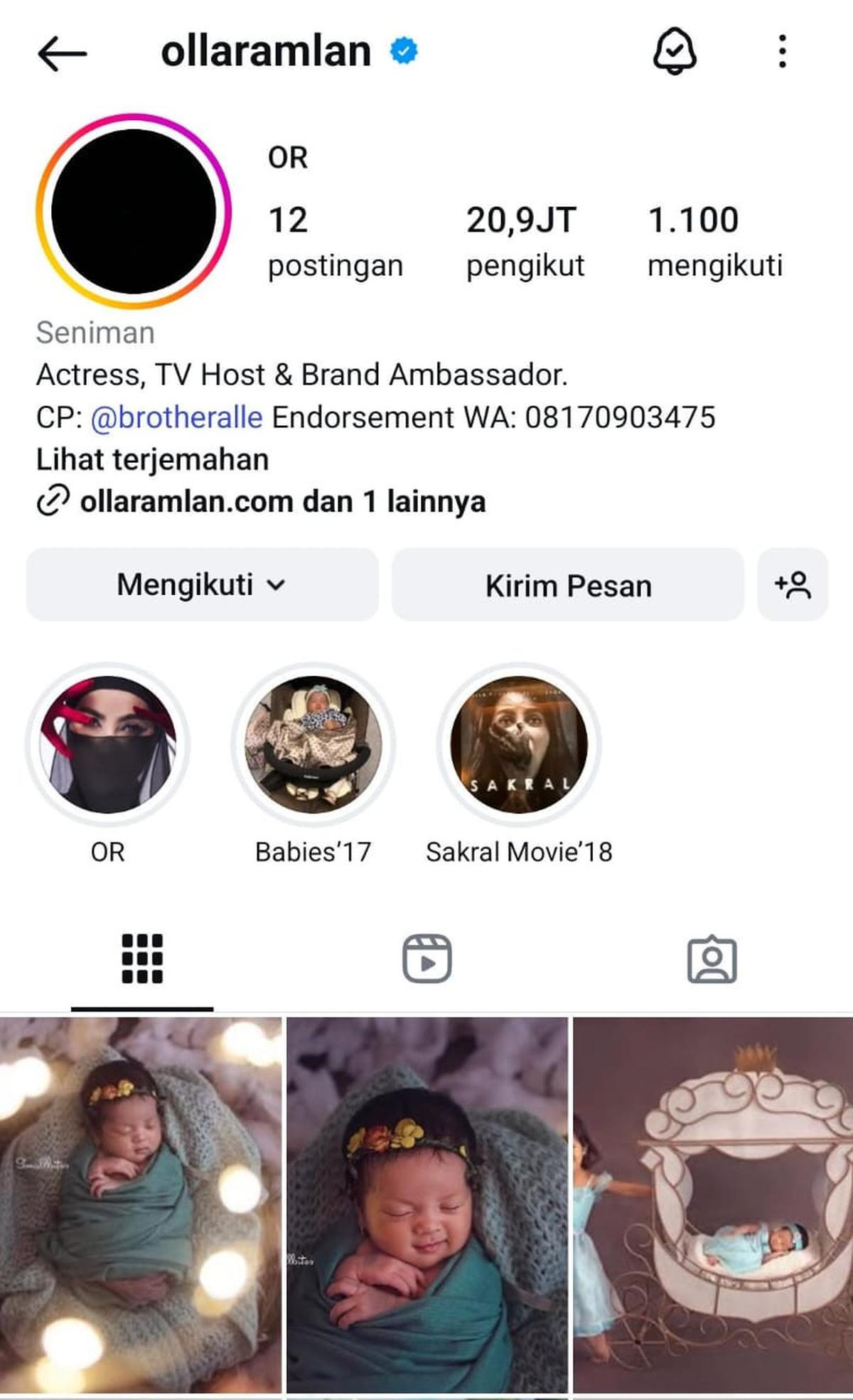 Usai Lepas Hijab, Olla Ramlan Hapus Semua Foto di IG dan Cuma Disisakan 12 dengan Profil Hitam