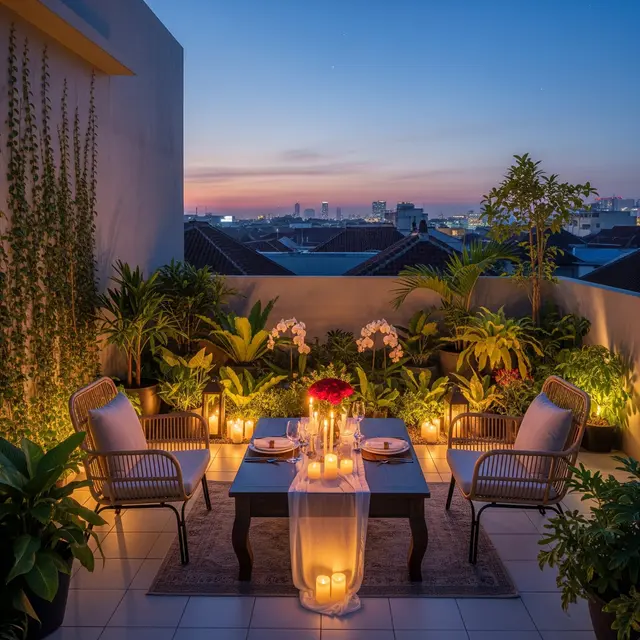 Model Rooftop yang Romantis untuk Dinner Valentine di Rumah