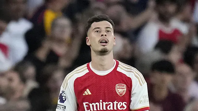 Foto: Momen Gabriel Martinelli Rayakan Gol Kemenangan Arsenal atas Man City di Liga Inggris