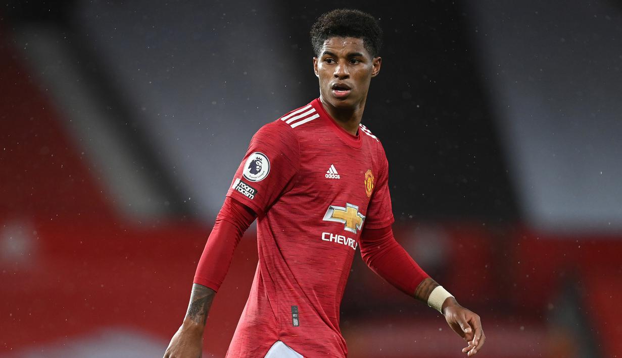 5. Marcus Rashford (Manchester United) - Marcus Rashford memang tampil impresif bersama Manchester United di Liga Champions. Namun pemain berusia 23 tahun ini baru menyumbangkan 2 gol dari 9 laganya bersama Manchester United di kompetisi Liga Inggris musim ini. (AFP/Michael Regan/pool)