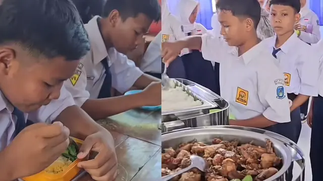 Makan Bergizi Gratis di Majalengka Disajikan Prasmanan, Murid Bawa Kotak Bekal Sendiri