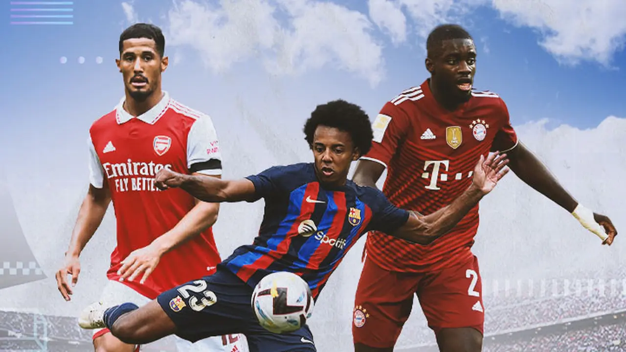 Ilustrasi - William Saliba, Jules Kounde, Dayot Upamecano