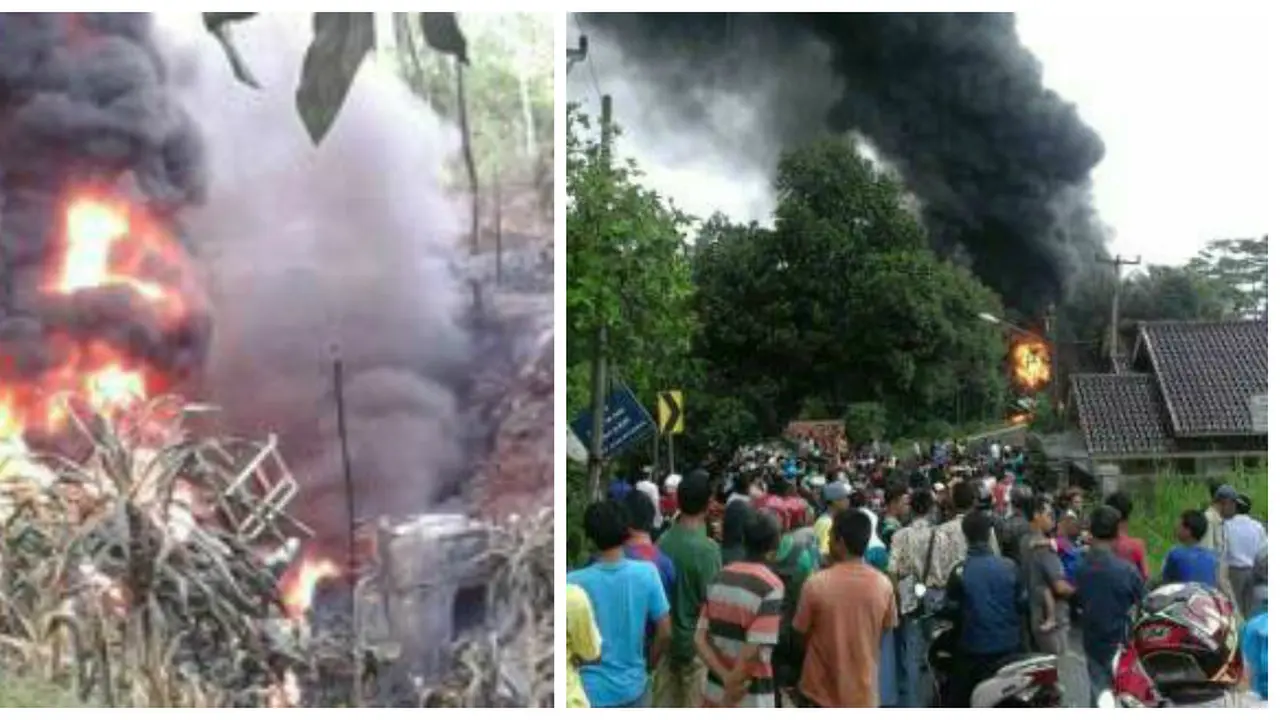 Truk tangki BBM Pertamina terbakar