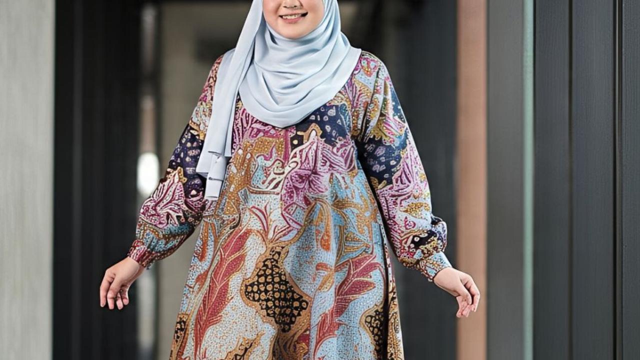 Ilustrasi Model Gamis Batik Jumbo