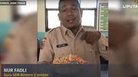 Guru SDN Bintoro 5 Jember bernama Nur Fadli protes menu MBG