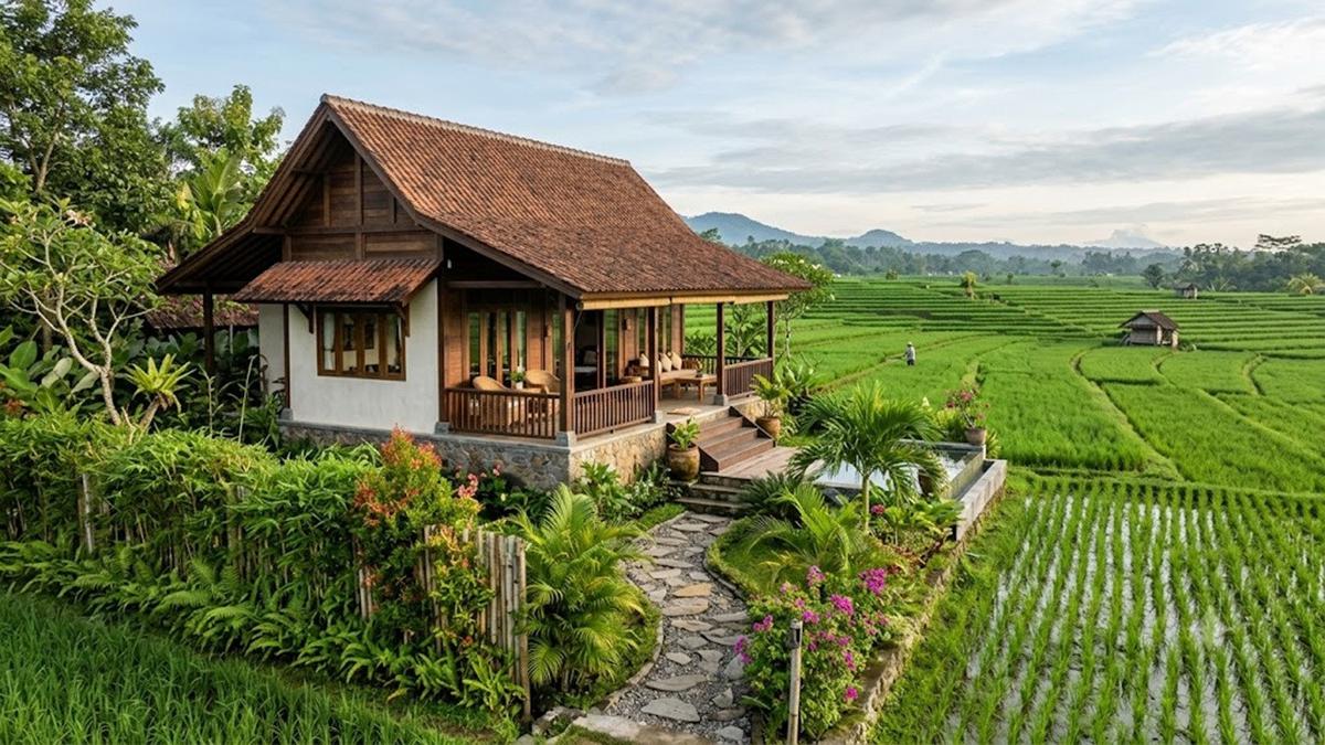 9 Inspirasi Rumah dengan Pemandangan Sawah yang Tetap Privat, Berikan Rasa Tenang tanpa Gangguan Tetangga